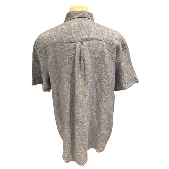 Paul Costelloe Living Regular Fit Mens Short Sleeve Button-Up Shirt Blue - Picture 4 of 11